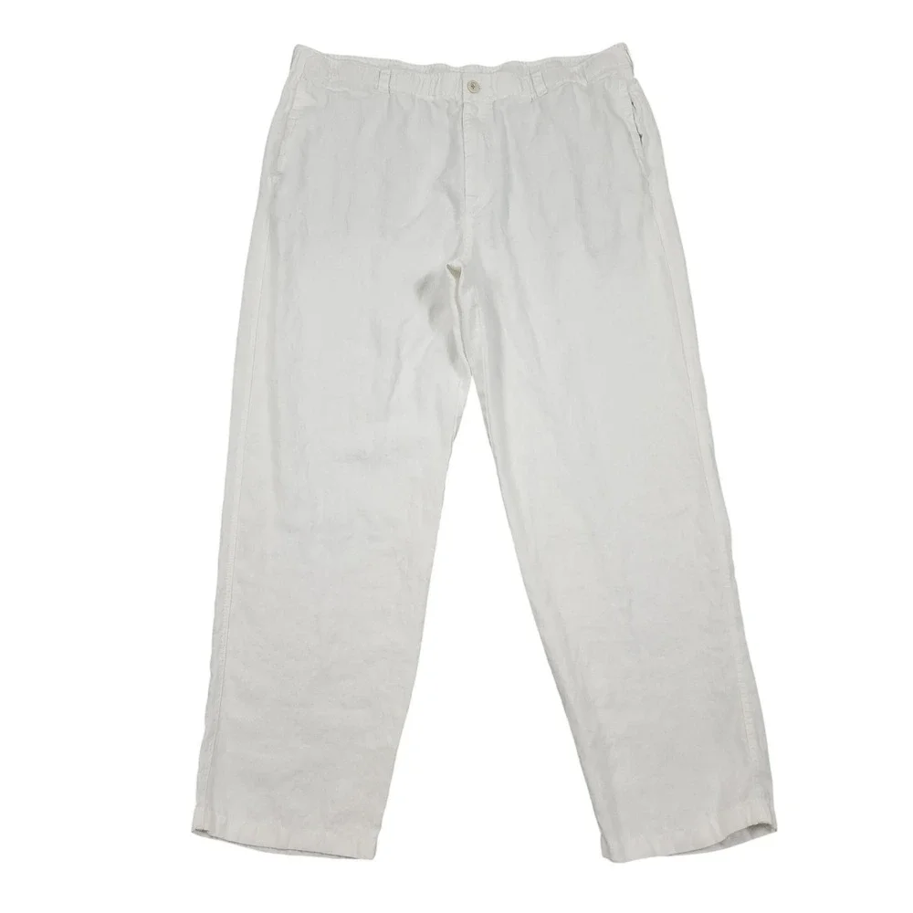 Tommy Bahama Pants Mens XL White Linen On The Beach Relax Drawstring Resort